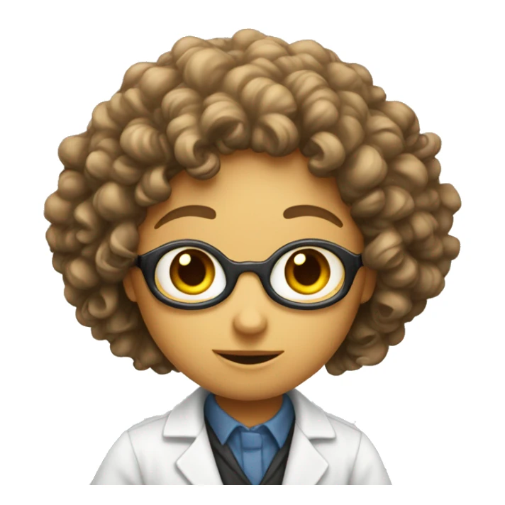 Curly cientific and investigator girl  sticker