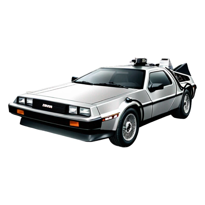DeLorean from the movie back to the future ￼ sticker
