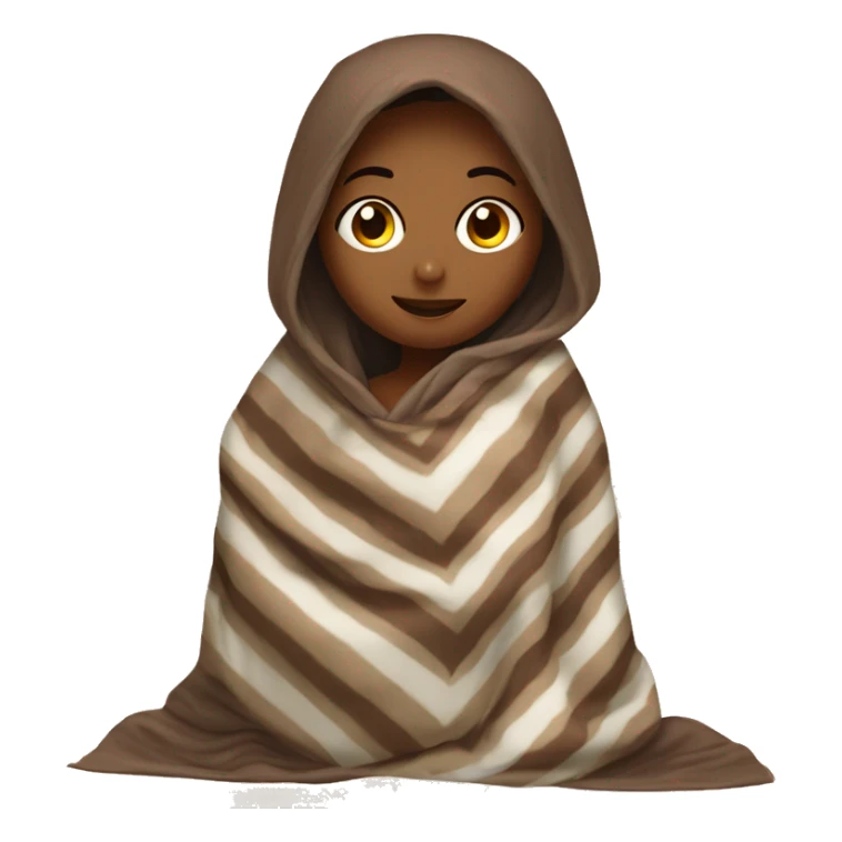 Girl in blanket drinking cocoa wrapped in a blanket sticker