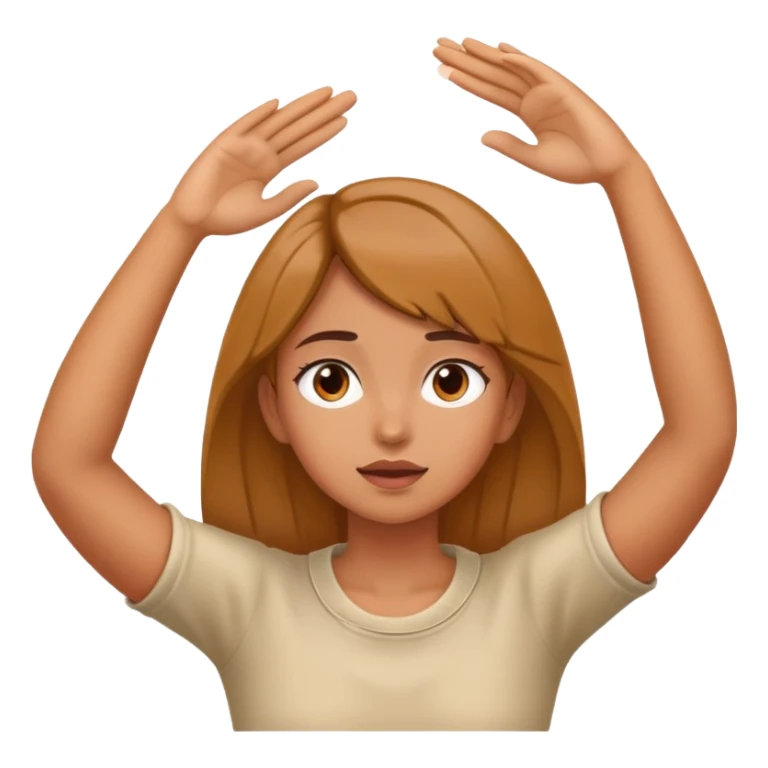 girl with her hands on her neck with eyes up sticker