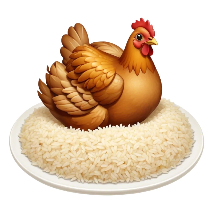 Chicken on top of rice sticker