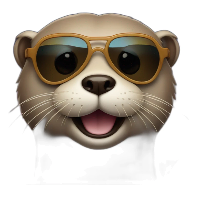 An otter wearing sun glasses under a star lit sky sticker