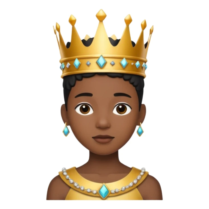 A stylish black teen wearing a hand-crafted crown for fun. sticker