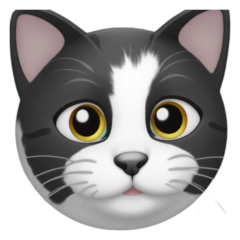 Black and white cat with grey eyes sticker