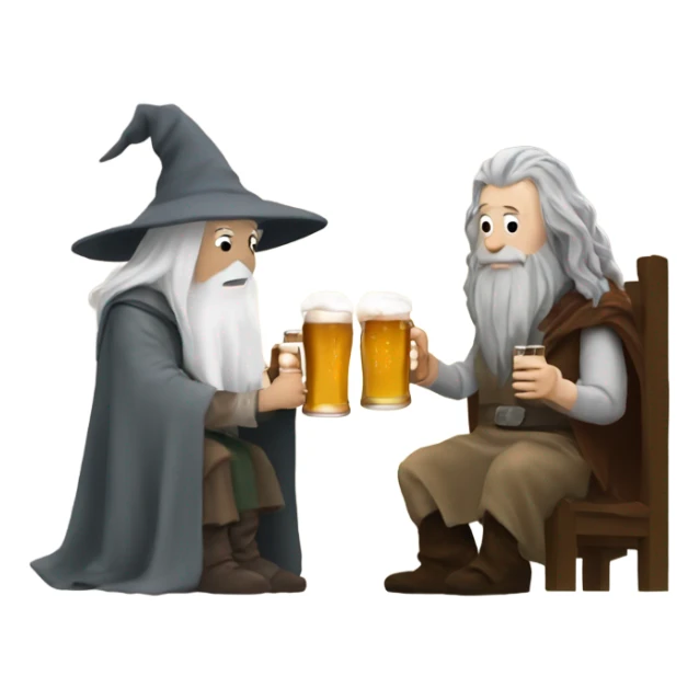 Gandalf and Sauron having a pint of beer together  sticker