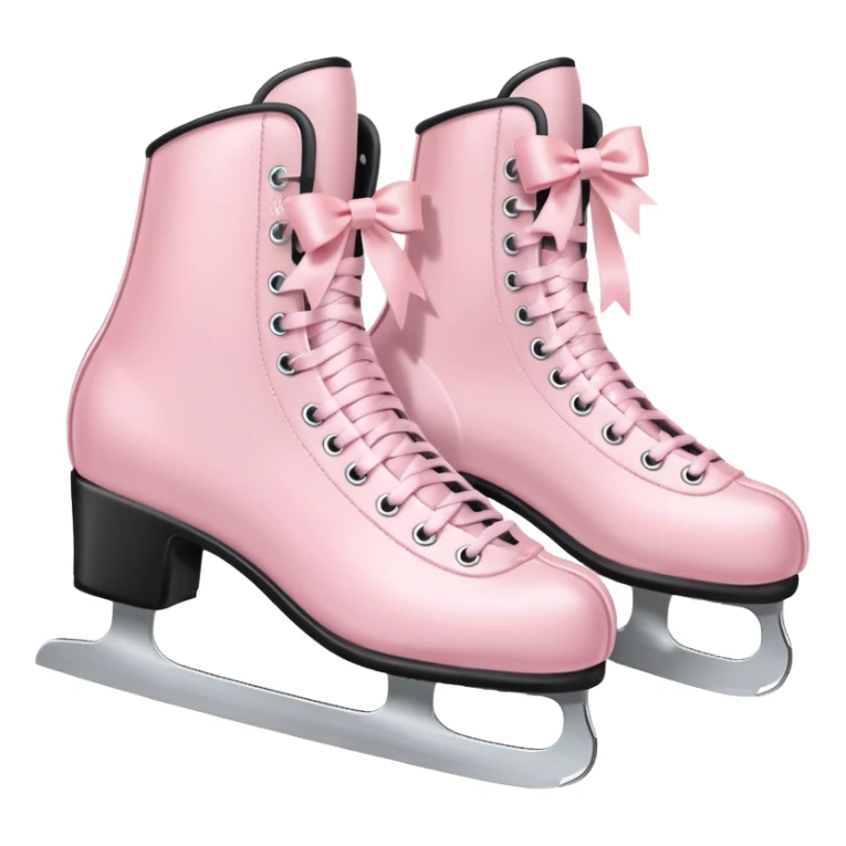 two pastel pink ice skates with bows sticker