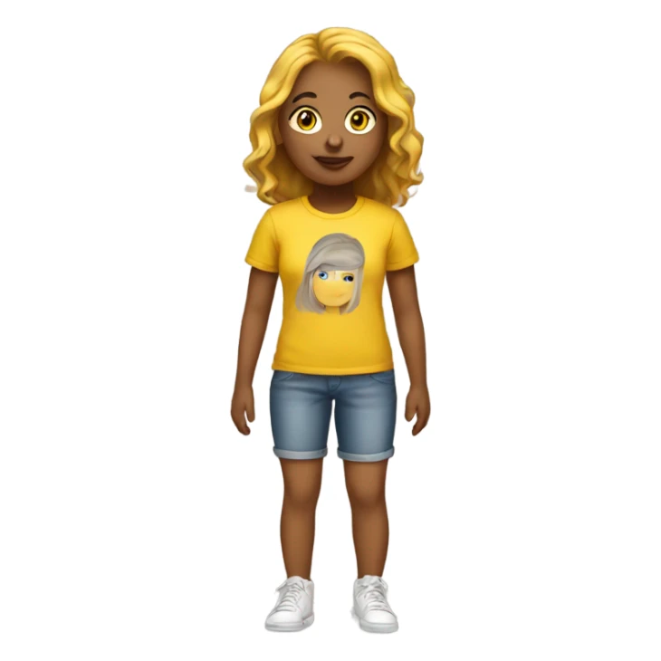 Girl in yellow t shirt  sticker