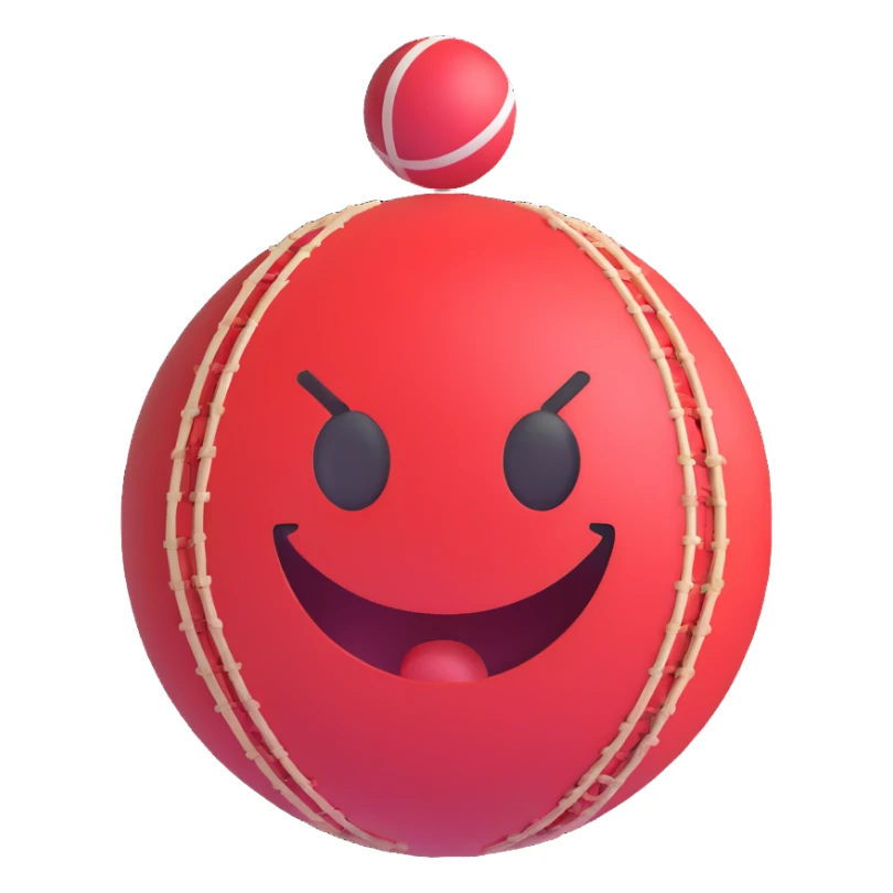 3D emoji style cricket game, microsoft fluent style sticker