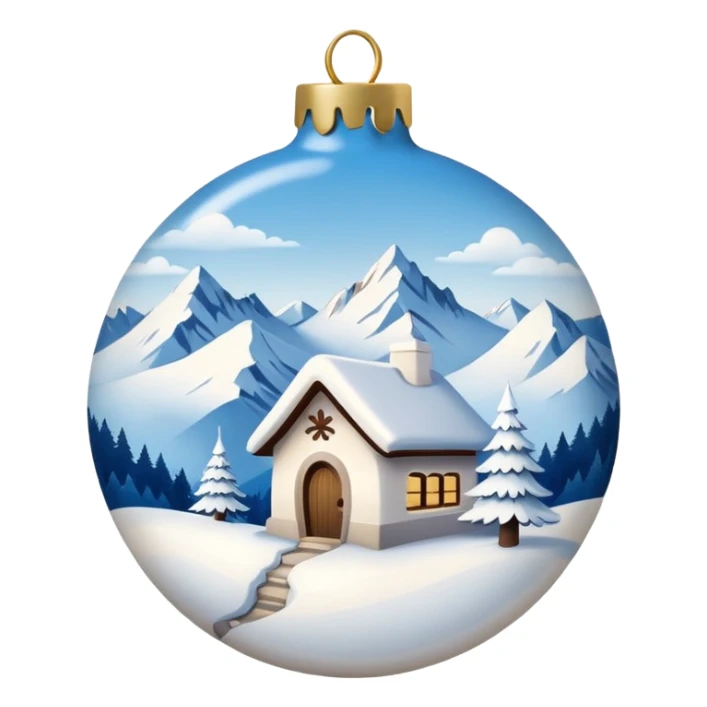 white christmas ornament with an alpine print  sticker