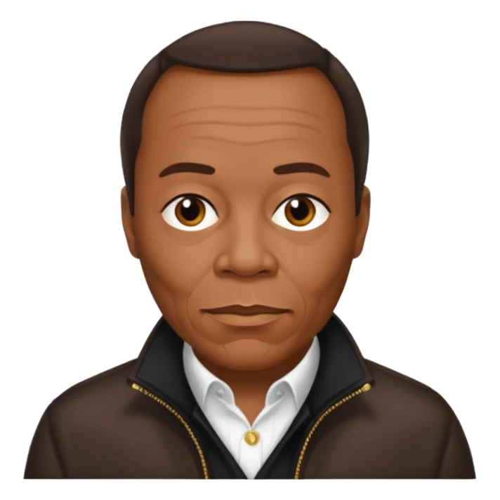 Quincy Jones with dark brown hair sticker