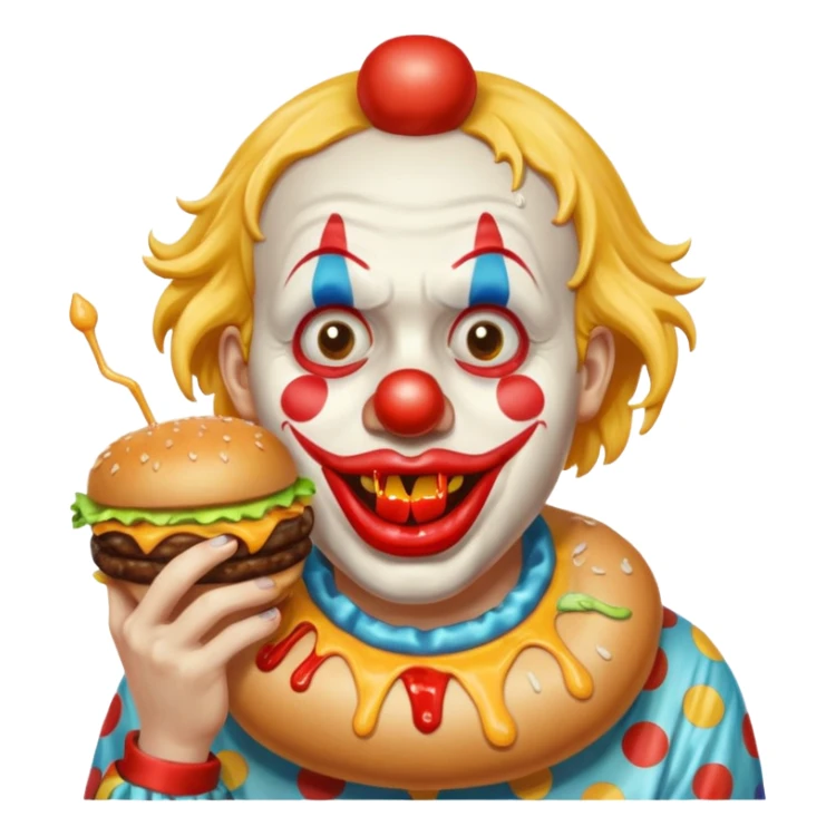 Art the clown from terriffer eating a burger sticker