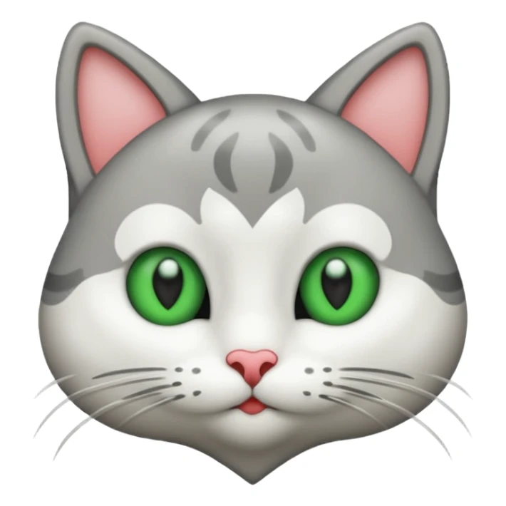 Un gato con corazón en los ojos de color verde sticker