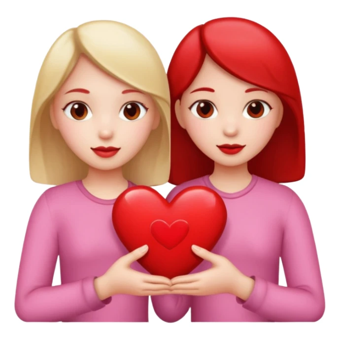 2 girls that have a heart sticker