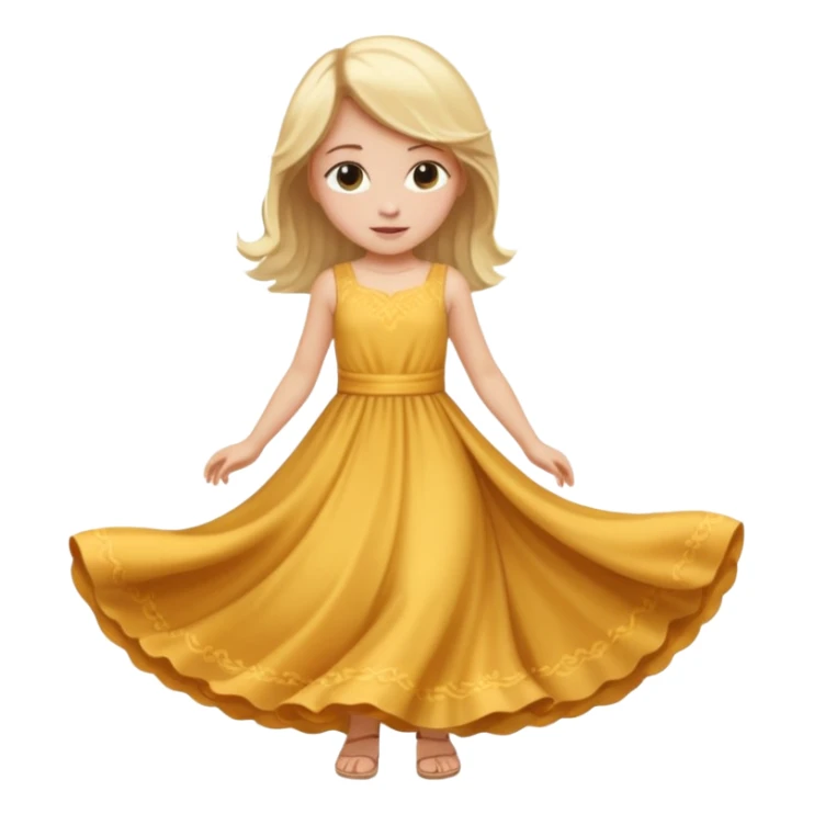 Girl curtsying with dress sticker