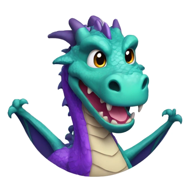 Dragon with purple scales saying HI in a speech bubble  sticker