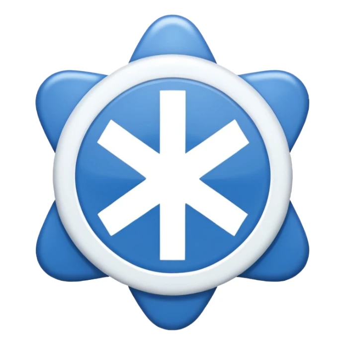 blue medical star of life symbol sticker