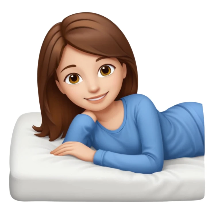 lying on bed brown hair girl just chill sticker