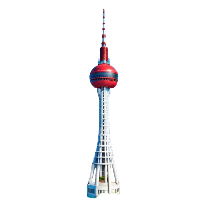 ​Cinematic Realistic N Seoul Tower, depicted in full daylight as a slender, single-column tower crowned by a cylindrical observation deck, set against a clear blue sky over Seoul’s vibrant cityscape, rendered with crisp architectural detail and bright, natural lighting that accentuates its modern elegance, sticker