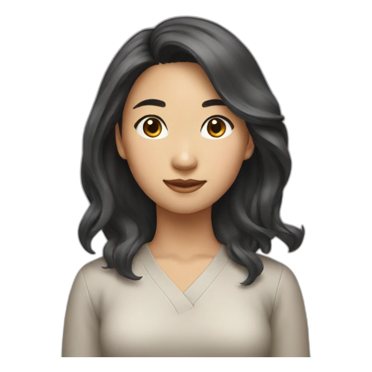 Medium hair Asian woman sticker