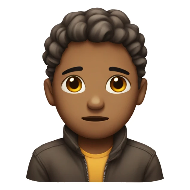 Emoji cute and sad sticker