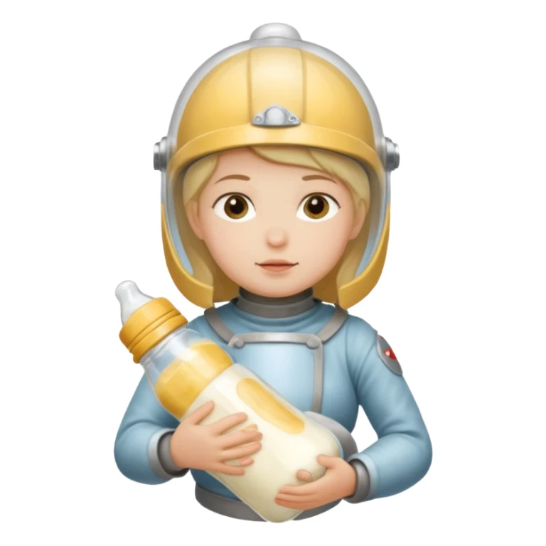 Un biberon avec du lait chaud et Jeanne d’arc qui flotte dedans  sticker