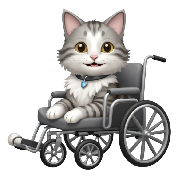 disabled cat in cat wheelchair sticker