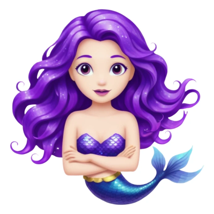 glitter purple mermiad sticker