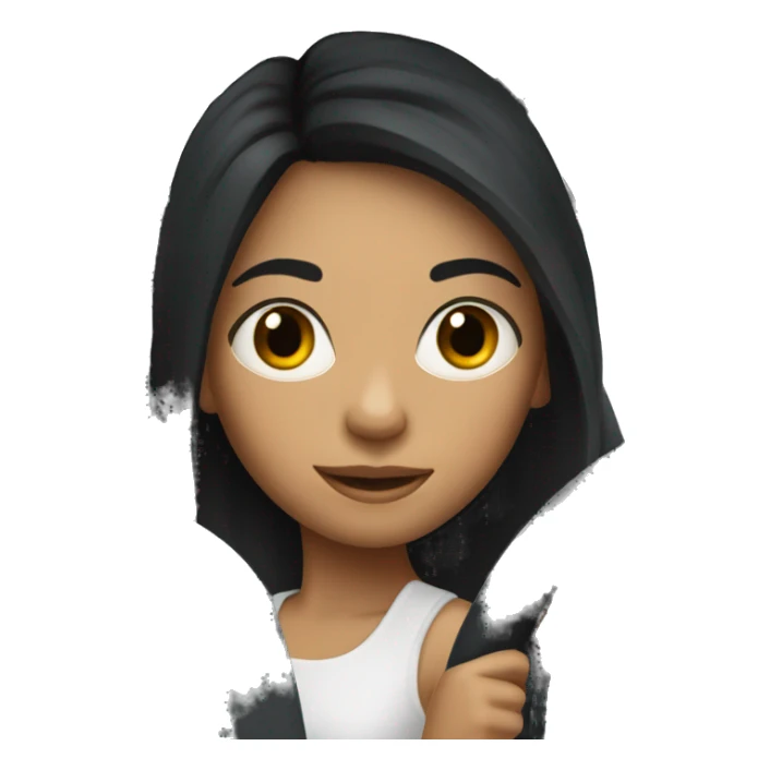 girl with black hair driving a white suv sticker