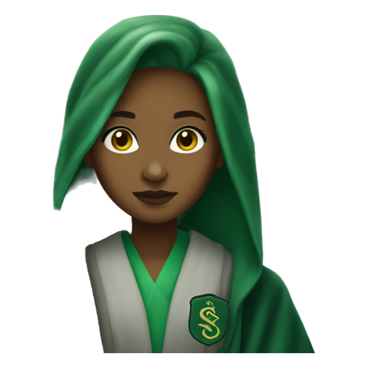 Girl in slytherin robes sticker