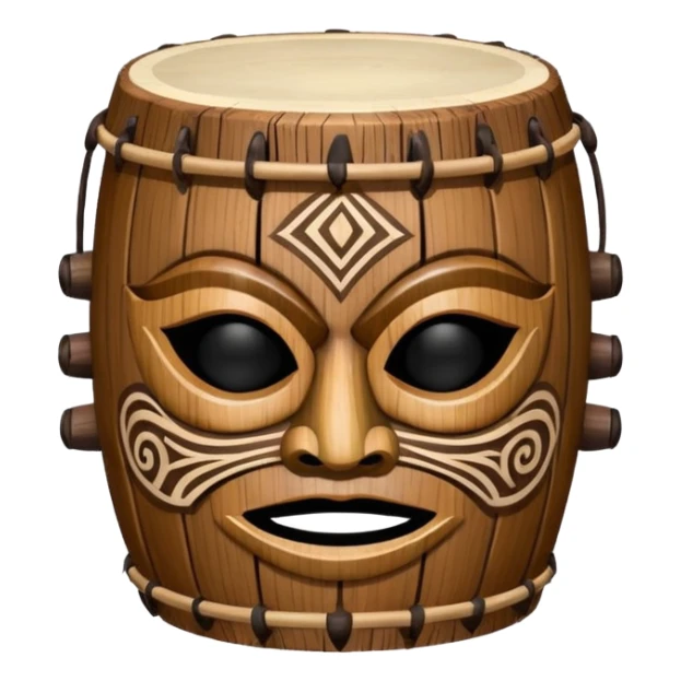 Drum Mask – Mask shaped with tribal style. sticker