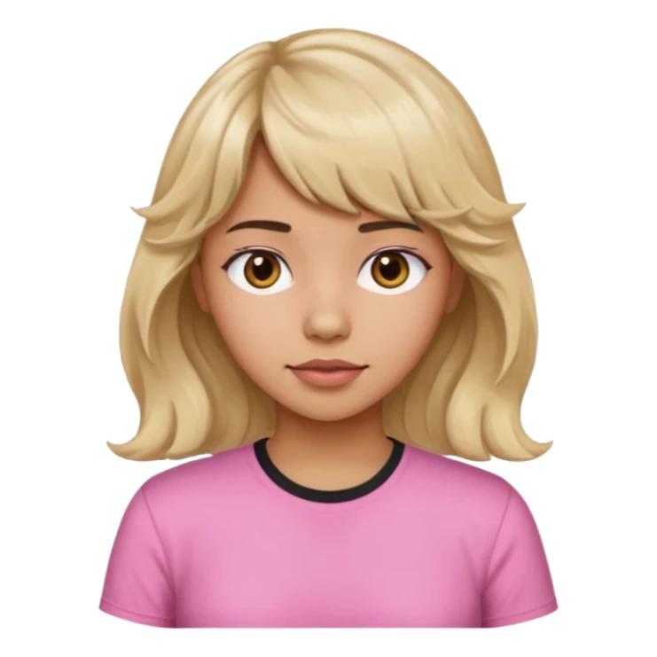 latina girl with bleached wavy hair and brown hair with bangs sticker