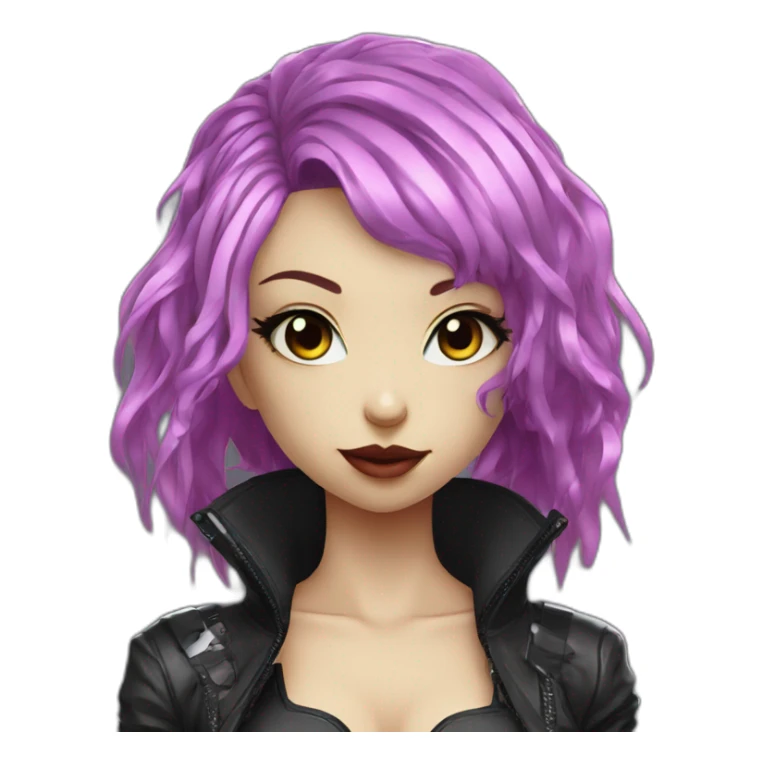 Latex cyberpunk anime girl sticker