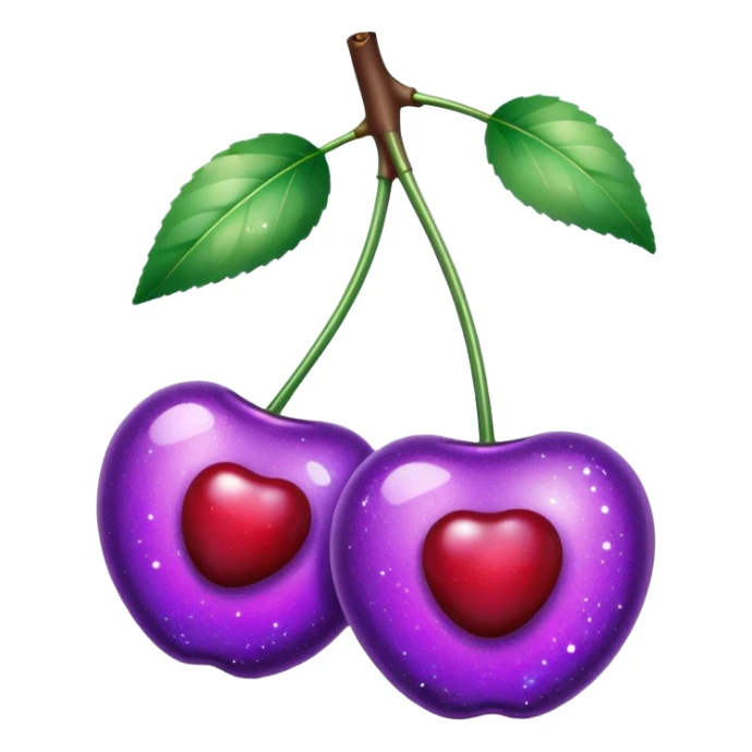 glitter purple and cian 2 cherrys sticker