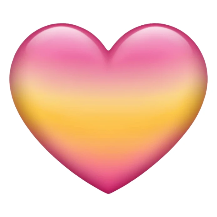 Yellow to pink ombré heart sticker