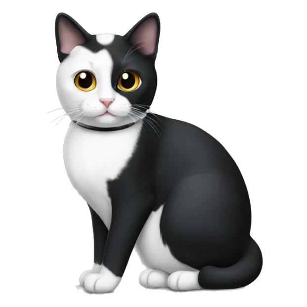Tuxedo cat with a half white white half black mustache  sticker