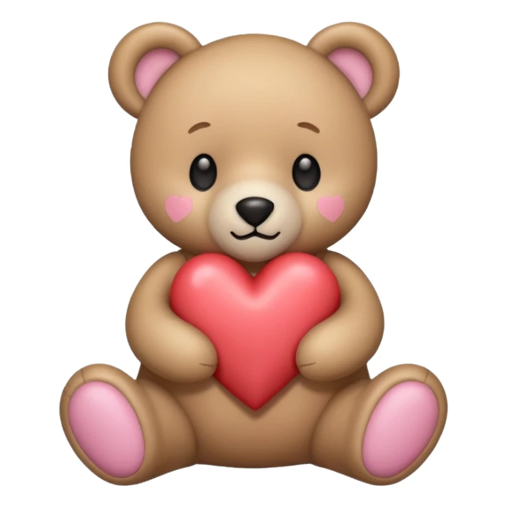 Romantic Pastel teddy bear with heart sticker