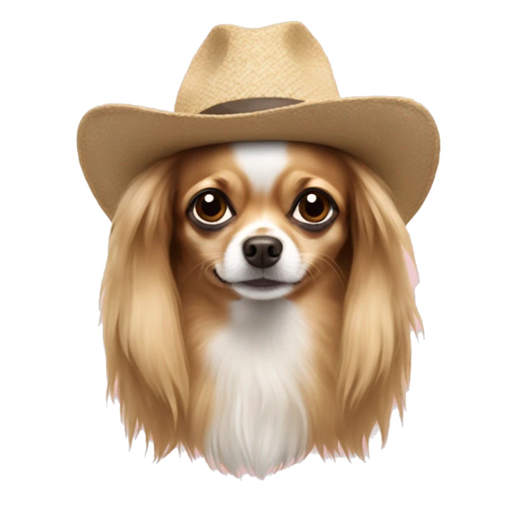 Chihuahua long hair in a hat sticker
