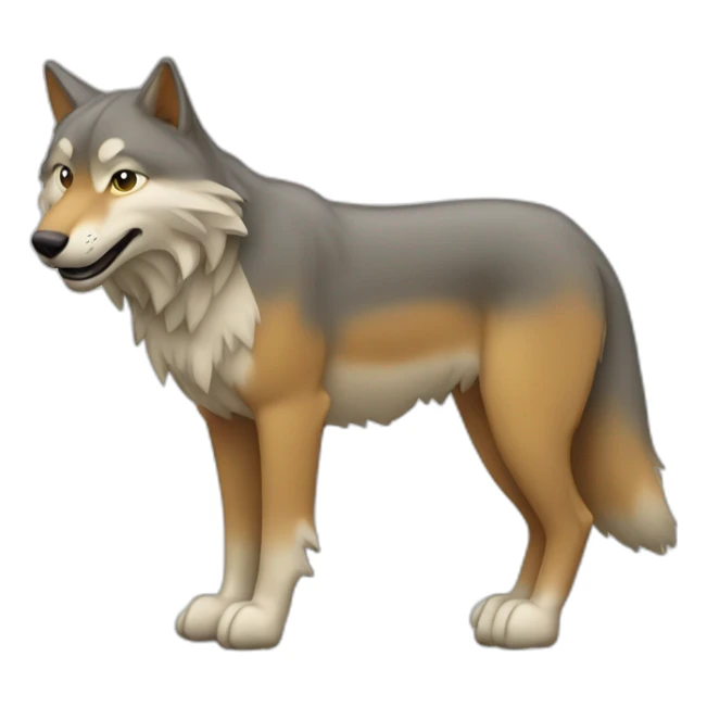 Un chat sur le dos d’un loup sticker