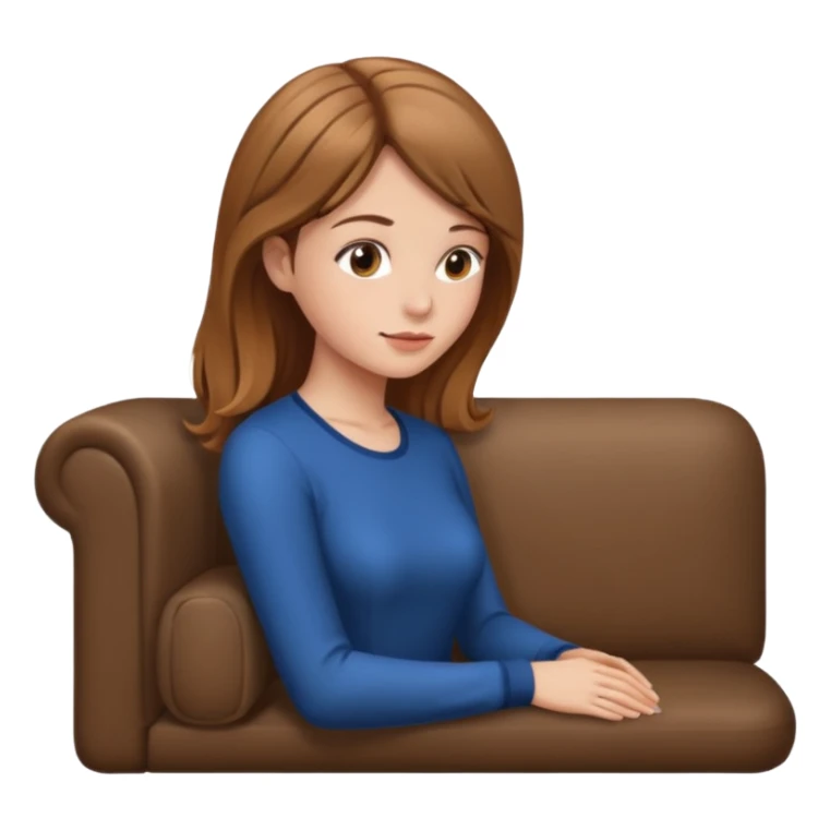 side view of woman sitting on sofa sticker