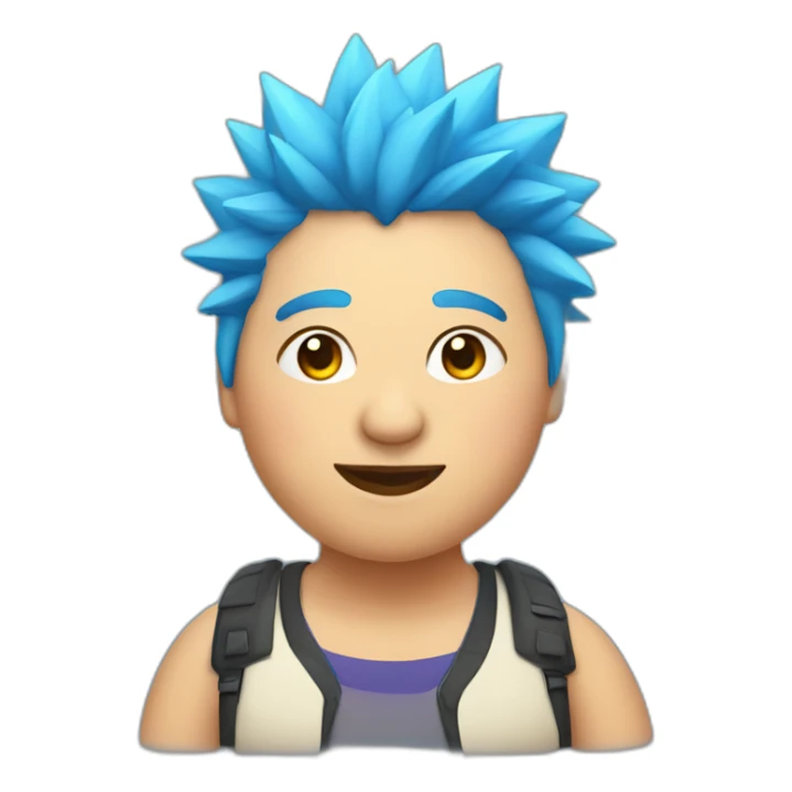 Older fat lesbian Chilean very short spiky bright blue hair sticker