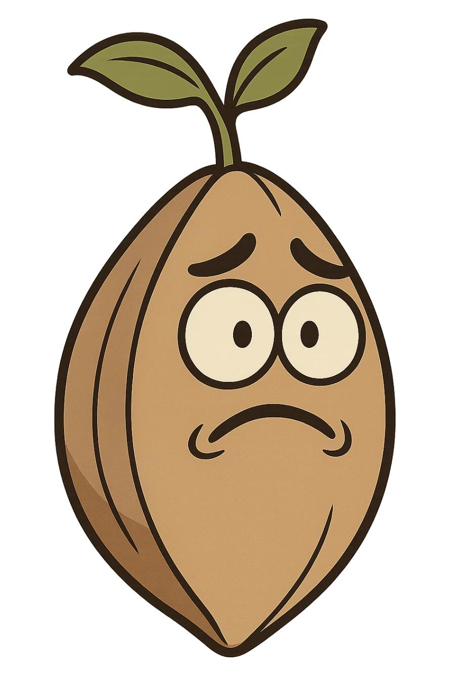 cartoon style illustration of a single plant seed, simple and clear sticker