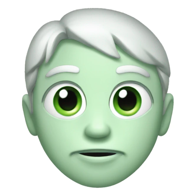 green face smug black eyes white pupils sticker