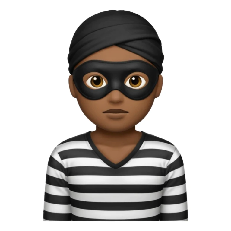 A theif robber emoji,Stripped shirt,eye mask, black head. sticker