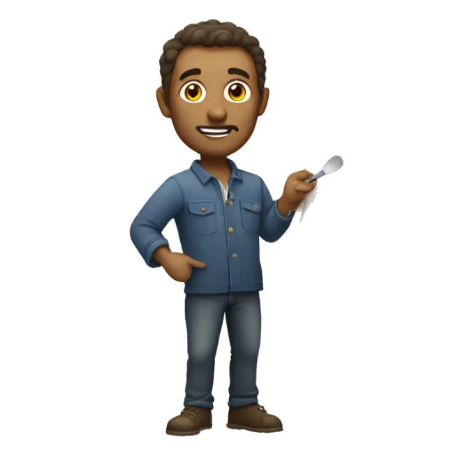 European artist man holding a palette sticker