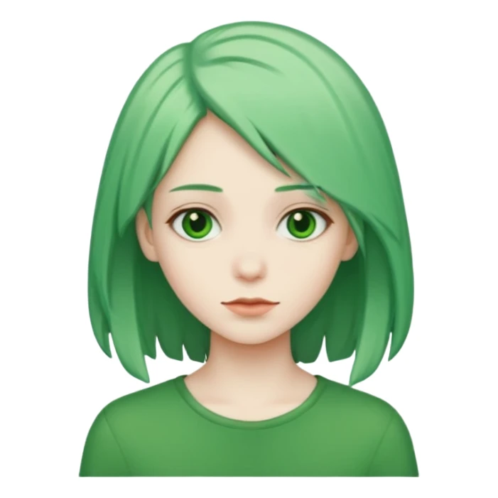 Green hair sticker