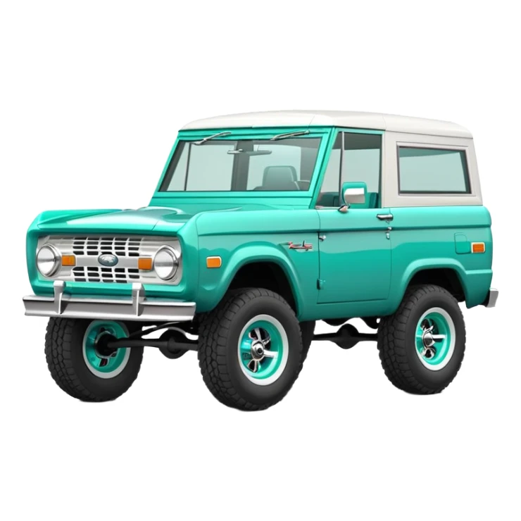 turquoise green classic ford bronco with slot mag wheels sticker