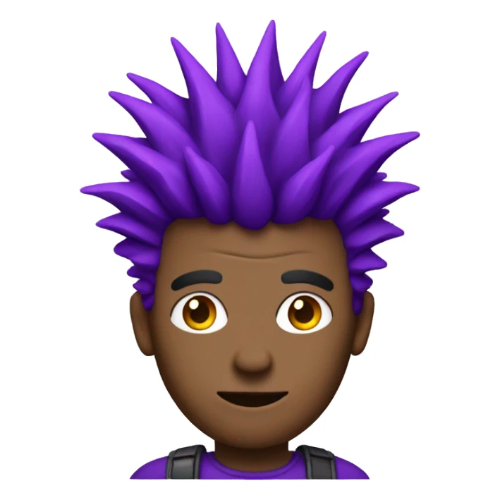 A purple man with big spiky hair sticker
