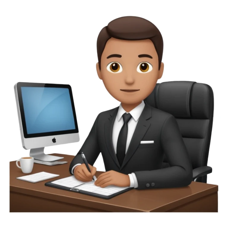 une image de 3/4 avec un recruteur à son bureau PAS DE FACE DE 3/4 sticker