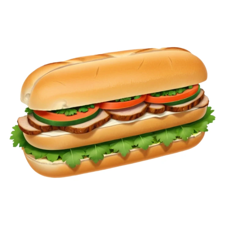traditional banh mi with char grilled pork emoji sticker