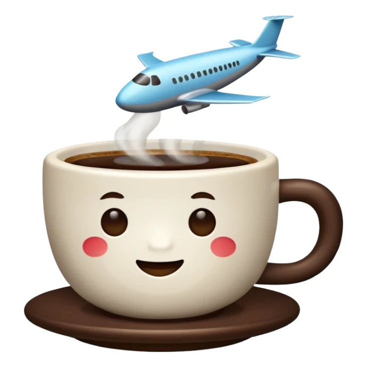 Airplane coffee sticker